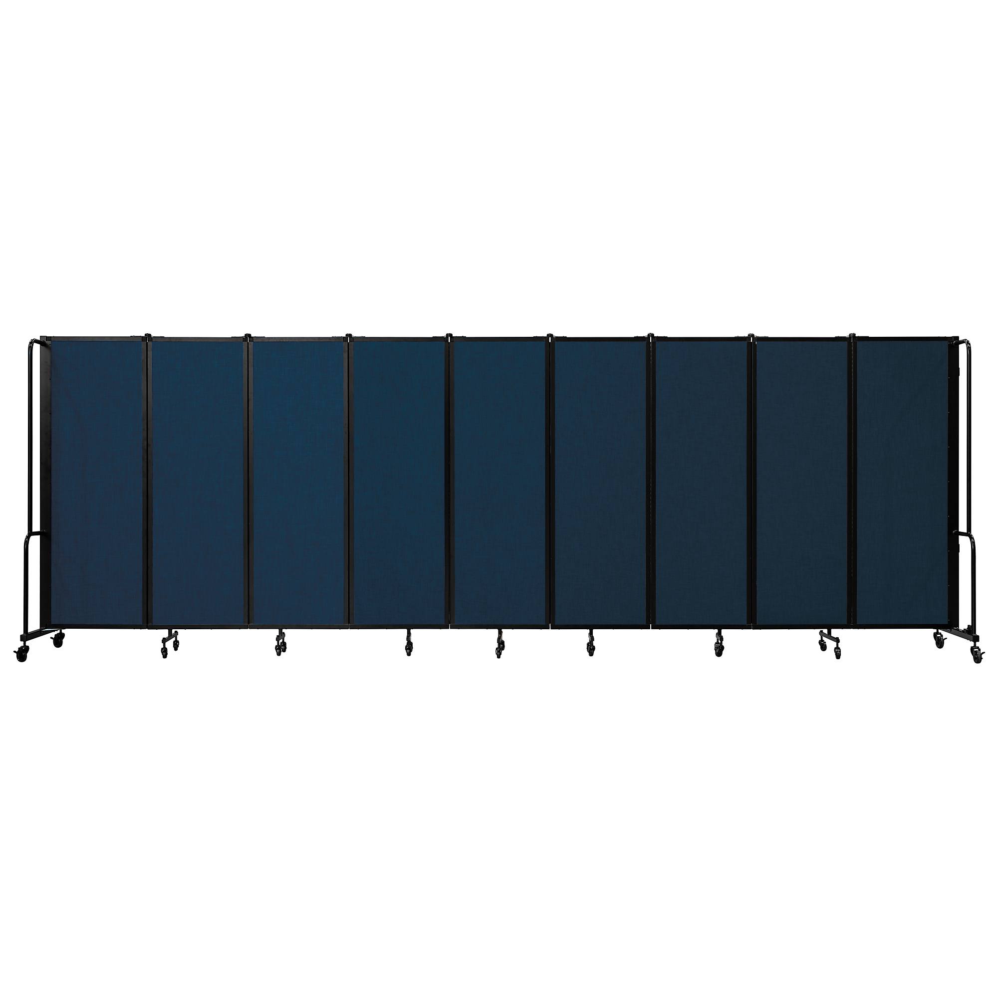 National Public Seating, Room Divider, 6ft.HT,9 Blue PET Panels,Black Frame, Material PET, Height 72 in, Width 27 in, Model# RDB6-9PT04